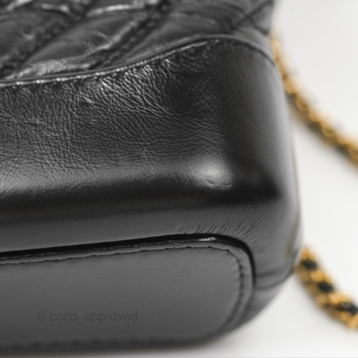 Chanel Chevron Small Gabrielle Hobo Black Aged Calfskin Mixed Hardware