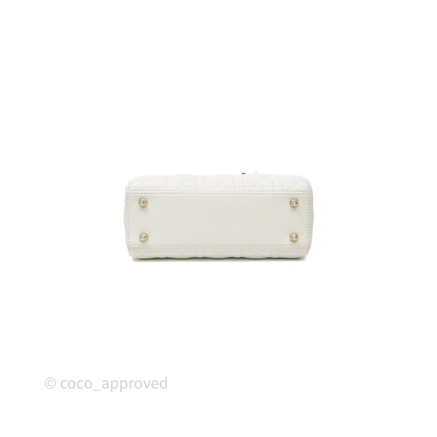 Christian Dior Small My ABCDior Lady Dior Bag White Cannage Lambskin Gold Hardware