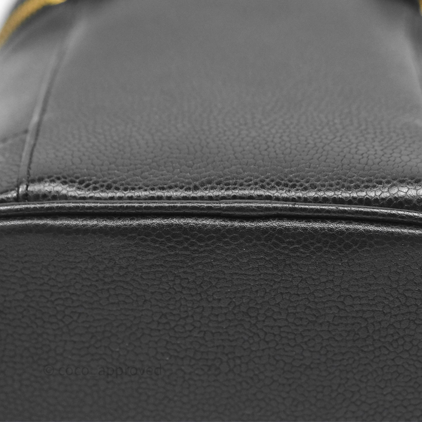 Chanel Vintage Vanity Case Black Caviar Gold Hardware