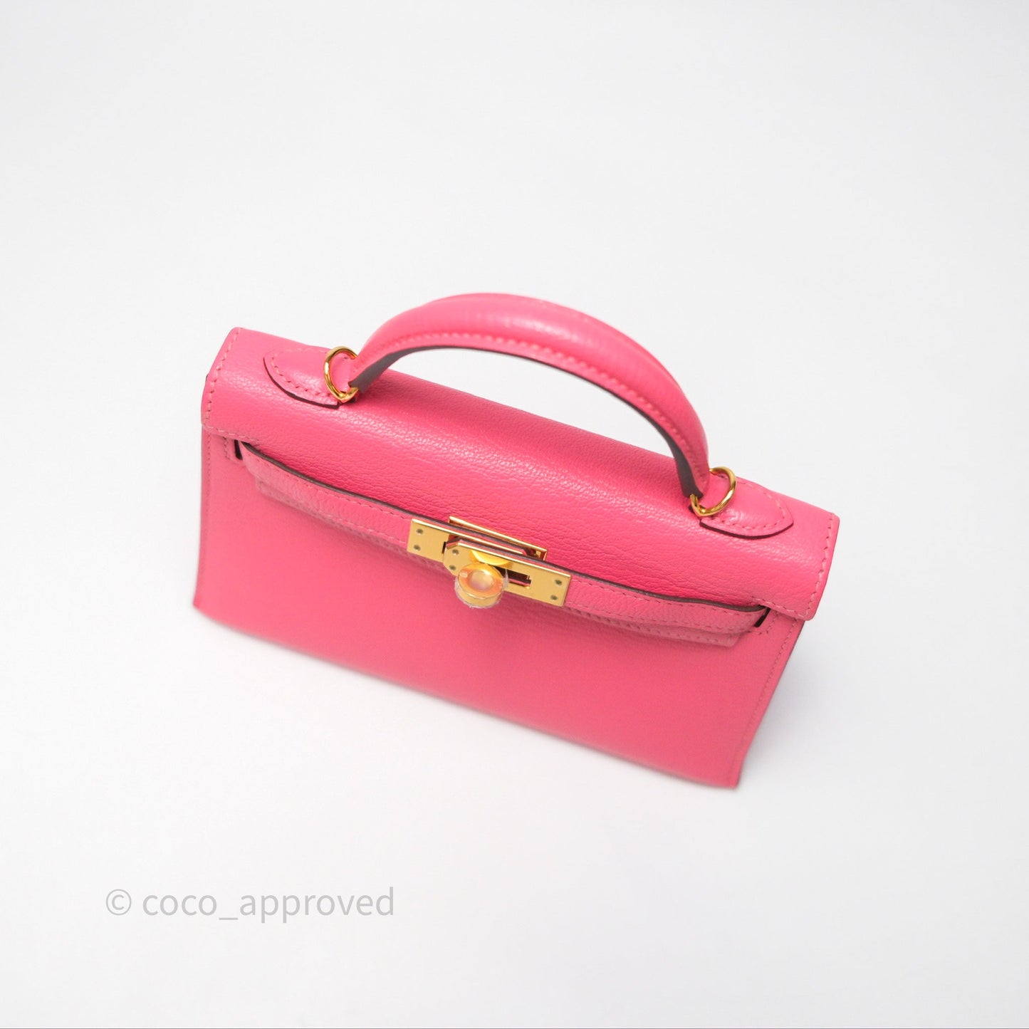 Hermès Mini Kelly II Rose Lipstick U5 Chevre Mysore Gold Hardware