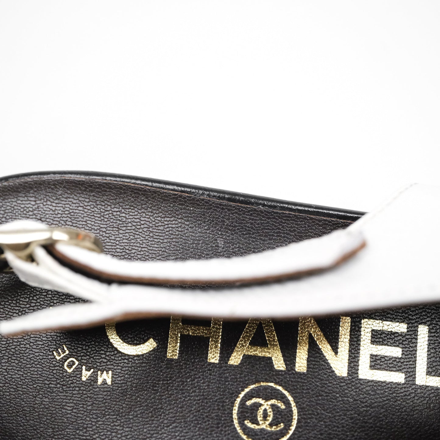 Chanel CC Logo Slingbacks Calfskin White/ Black 24P Size 36.5