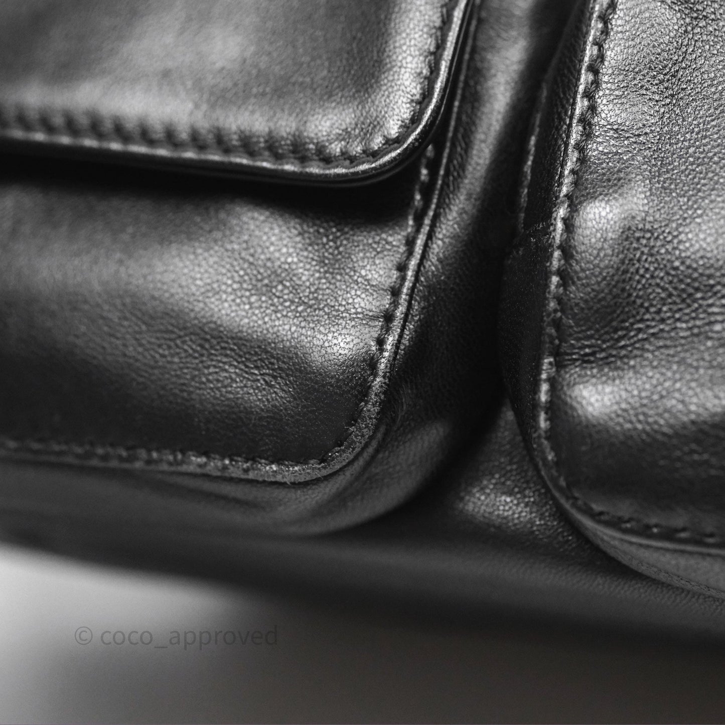 Miu Miu Nappa Leather Pocket Bag Black Lambskin Gold Hardware