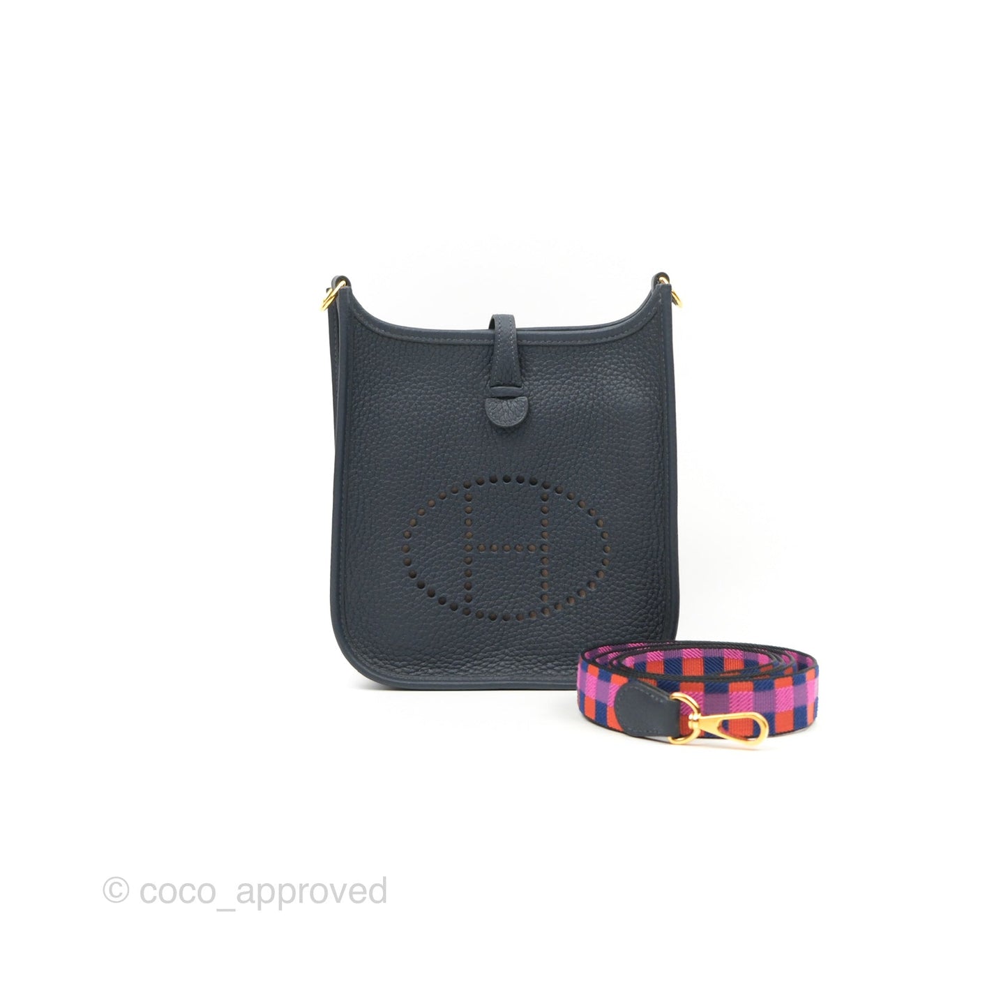 Hermès Mini Evelyne 16 Bleu Nuit 2Z/ Blue Saphir 73 Clemence Gold Hardware