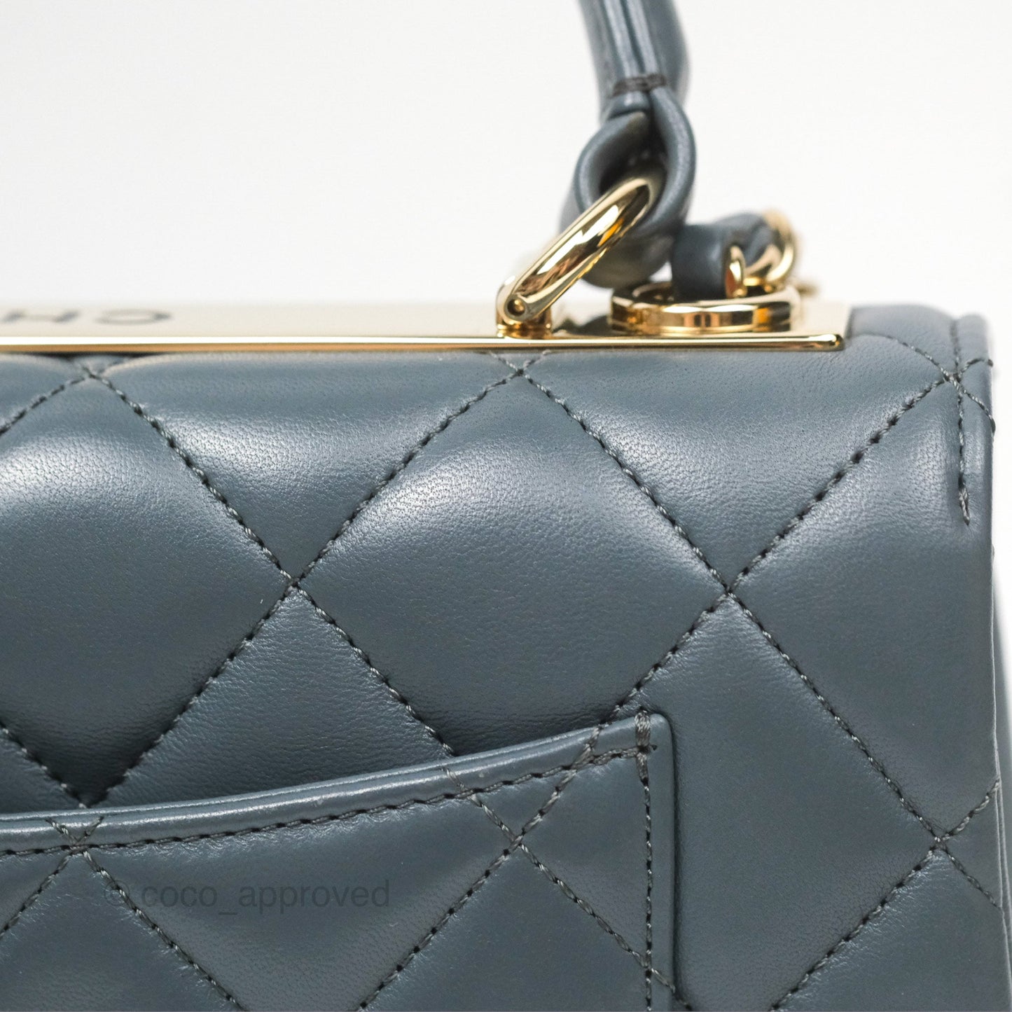 Chanel Small Trendy CC Grey Blue Lambskin Gold Hardware