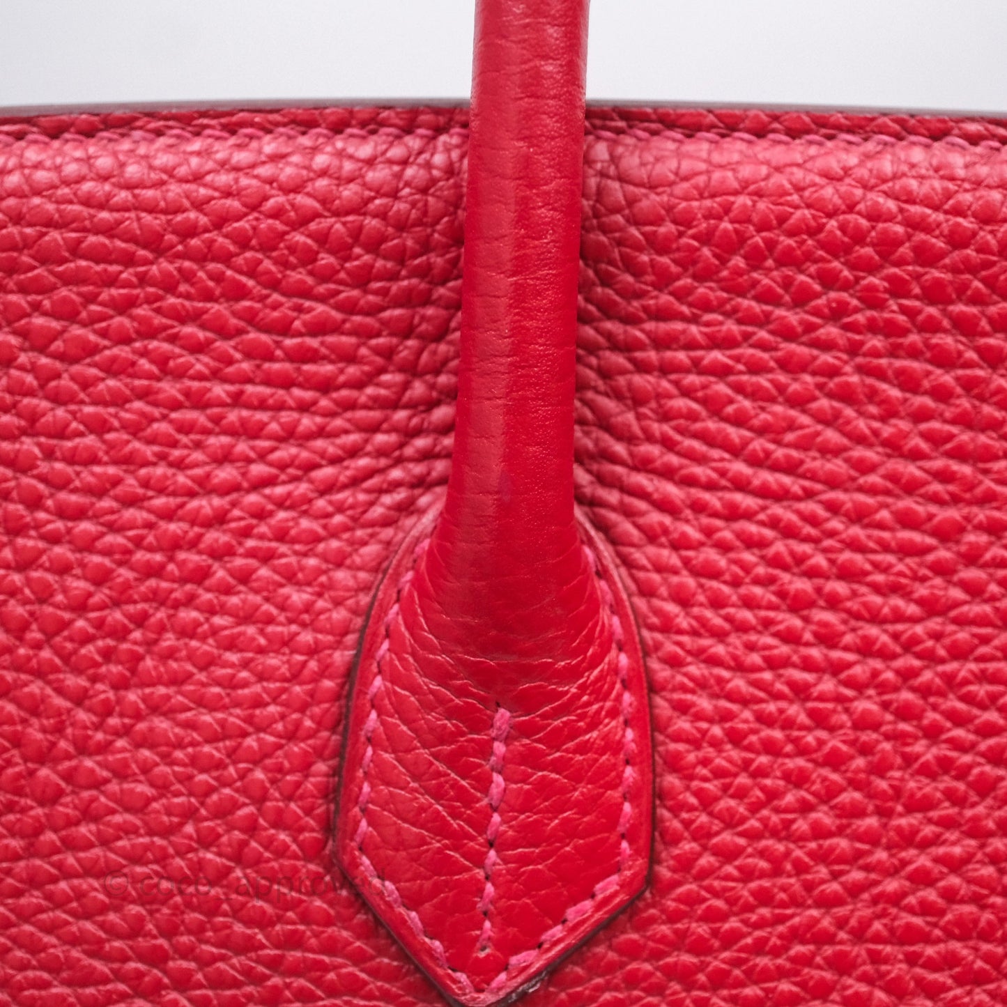 Hermes Birkin 35 Rouge Casaque Clemence Palladium Hardware