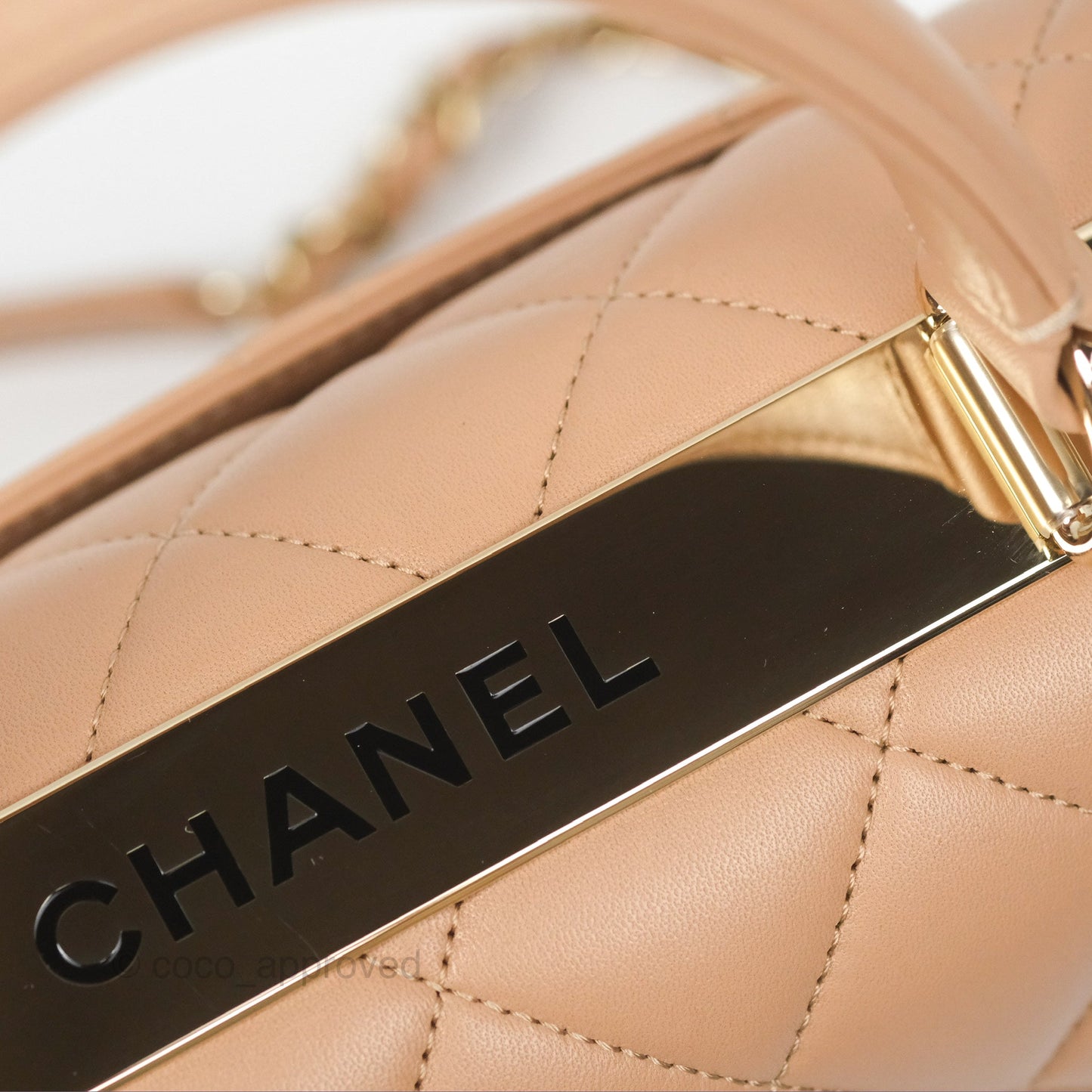 Chanel Trendy CC Small Beige Lambskin Gold Hardware 22S