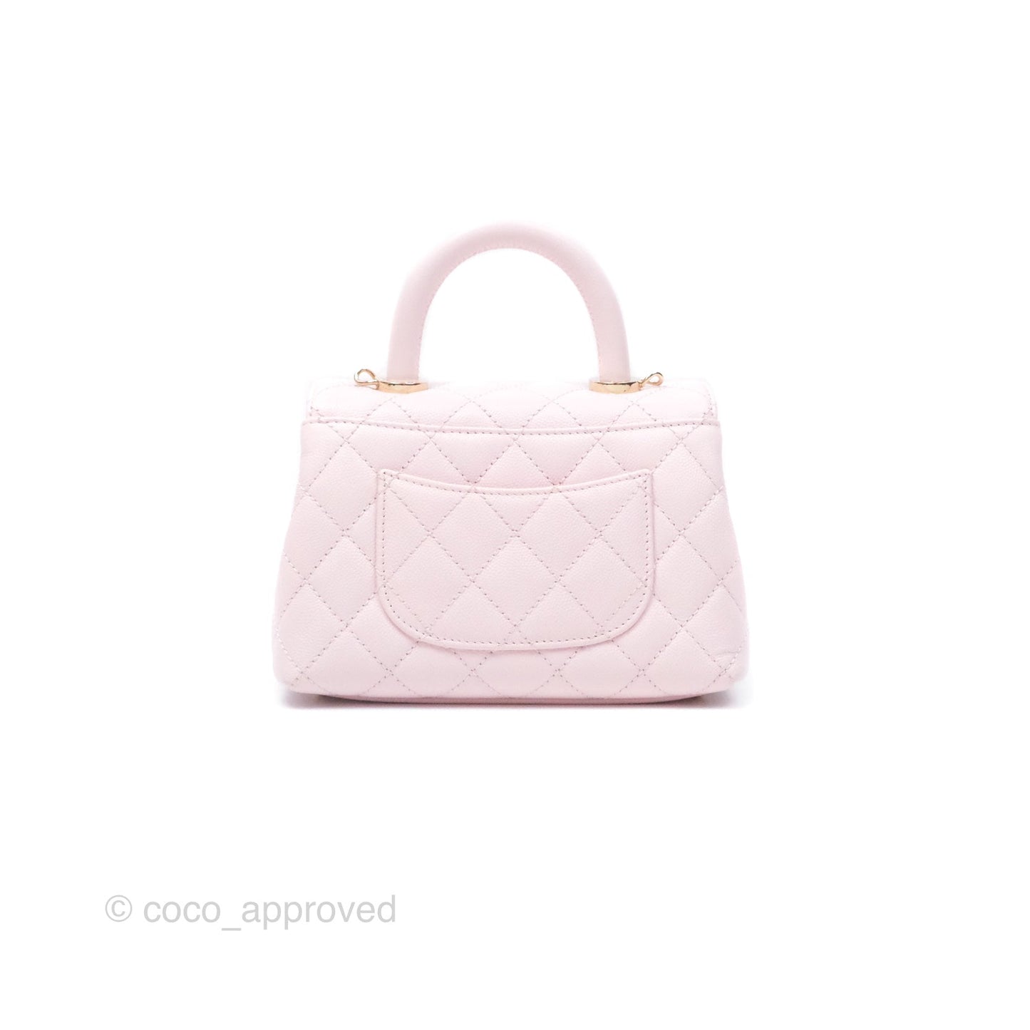 Chanel Mini Coco Handle Quilted Light Pink Caviar Gold Hardware