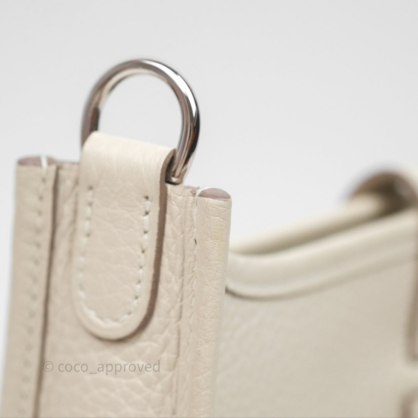 Hermès Mini Evelyne Craie 10 Clemence Palladium Hardware