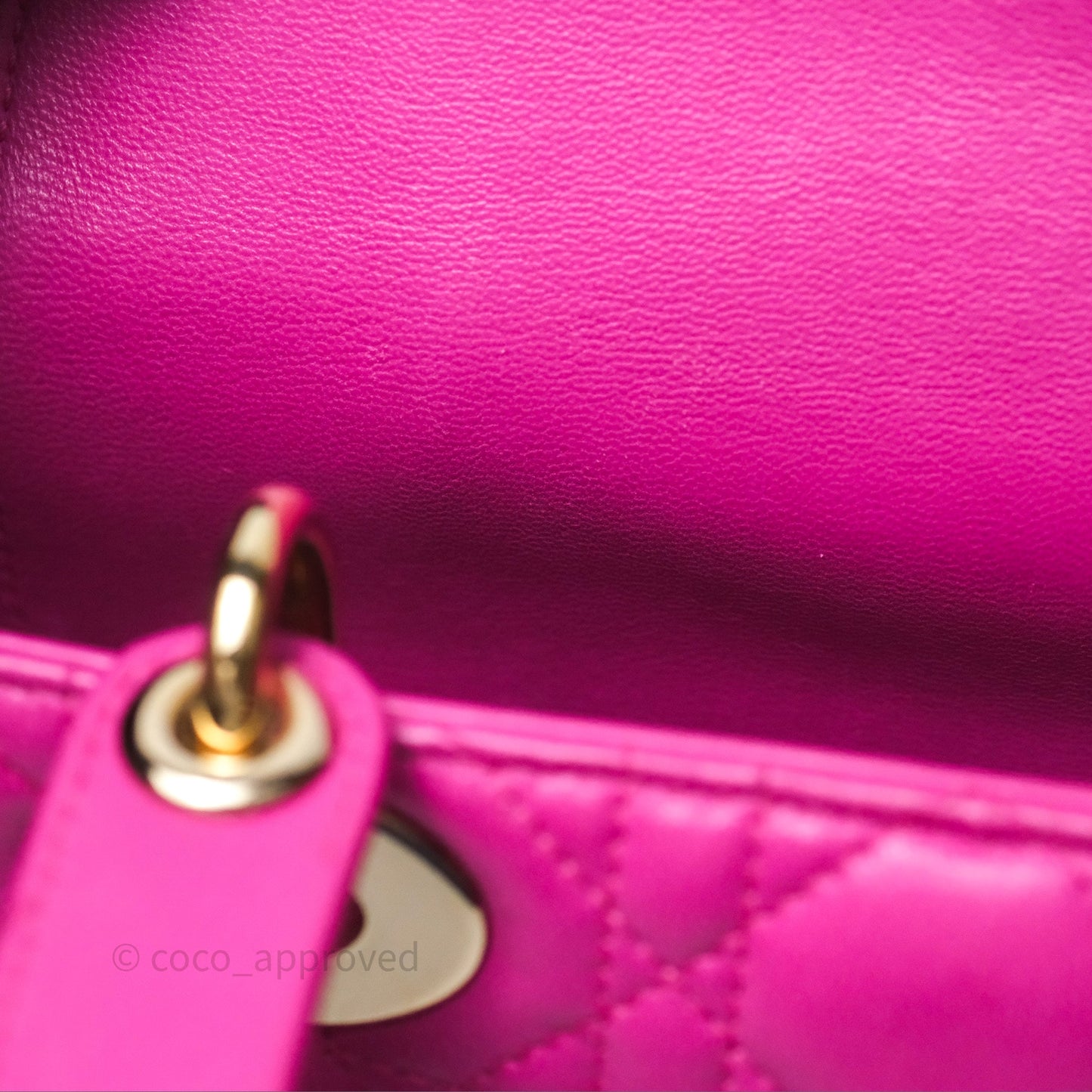 Christian Dior Small Lady Dior My ABCDior Magenta Cannage Lambskin