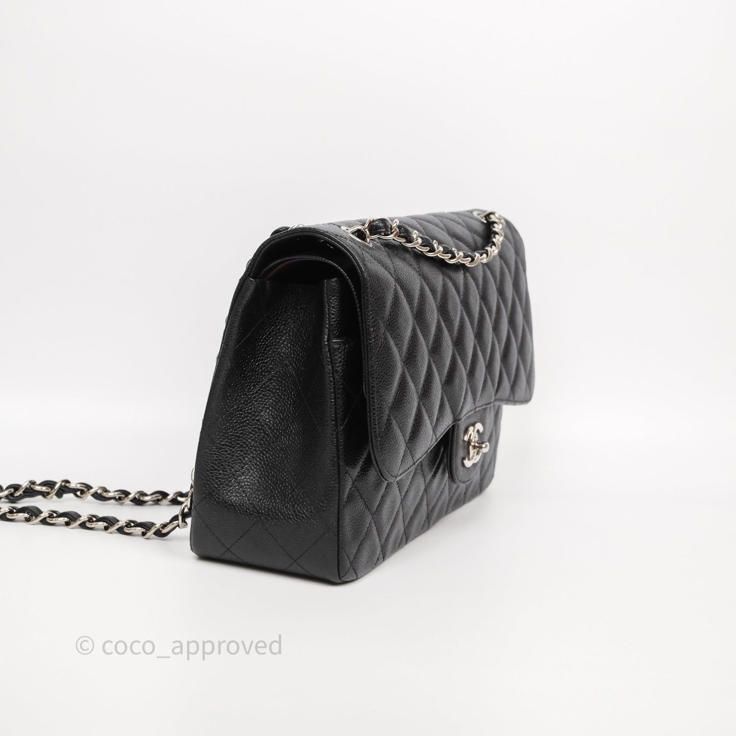 Chanel Jumbo Double Flap Black Caviar Silver Hardware⁣⁣