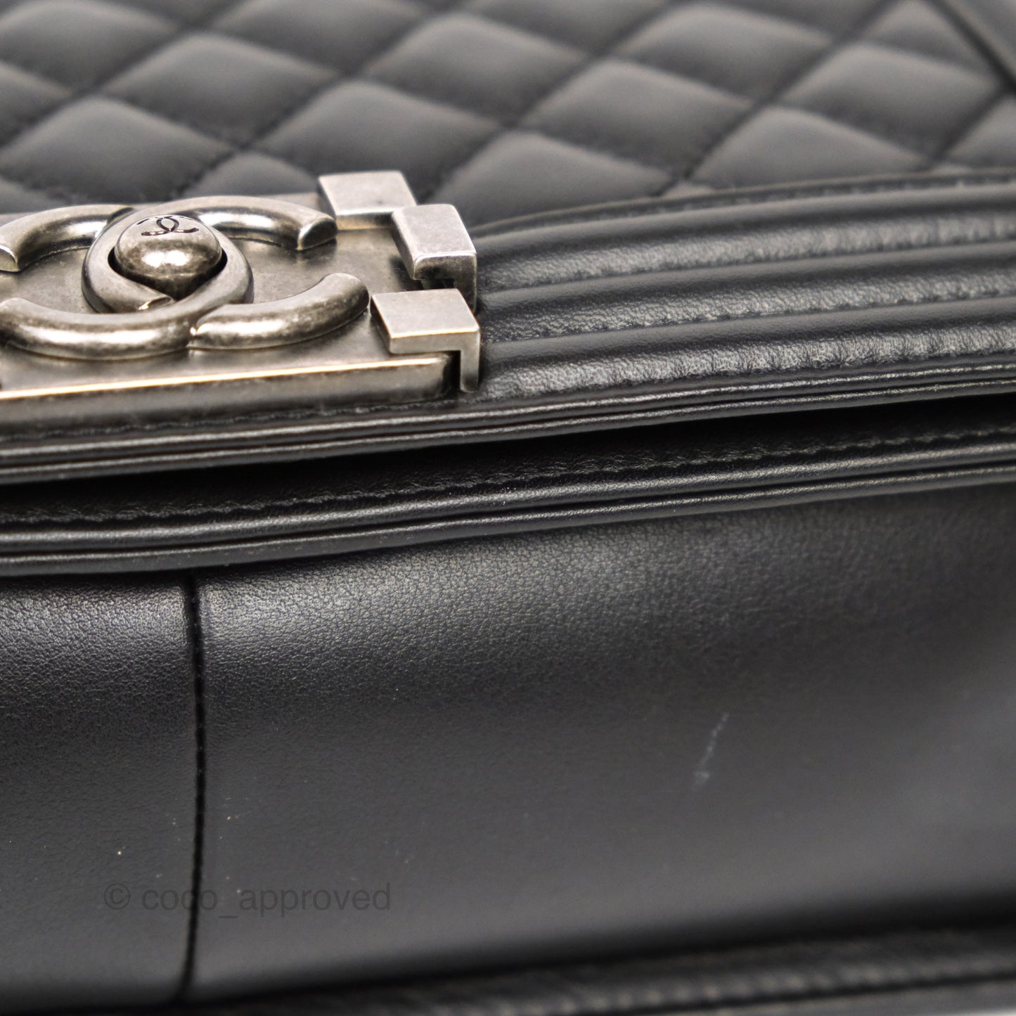 Chanel Medium Boy Quilted Black Calfskin Ruthenium Hardware