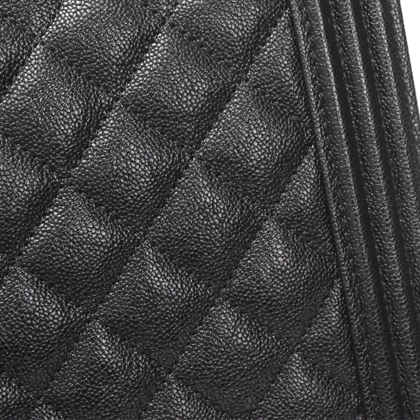 Chanel Quilted North South Boy Flap Black Caviar Aged Gold Hardware