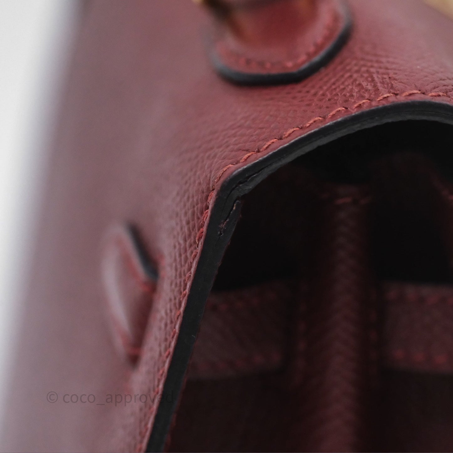 Hermès Sellier Kelly 25 Rouge H Epsom Gold Hardware