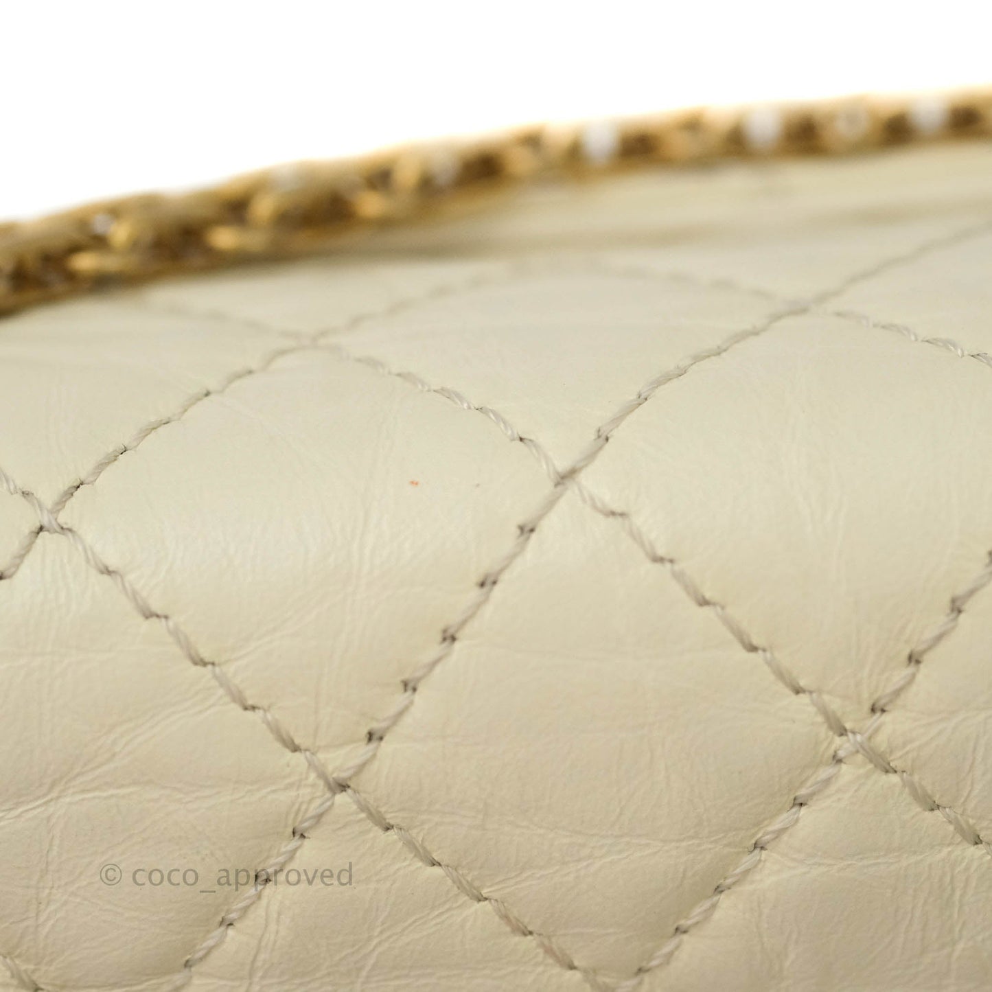 Chanel Mini Reissue 224 White Aged Calfskin Aged Gold Hardware