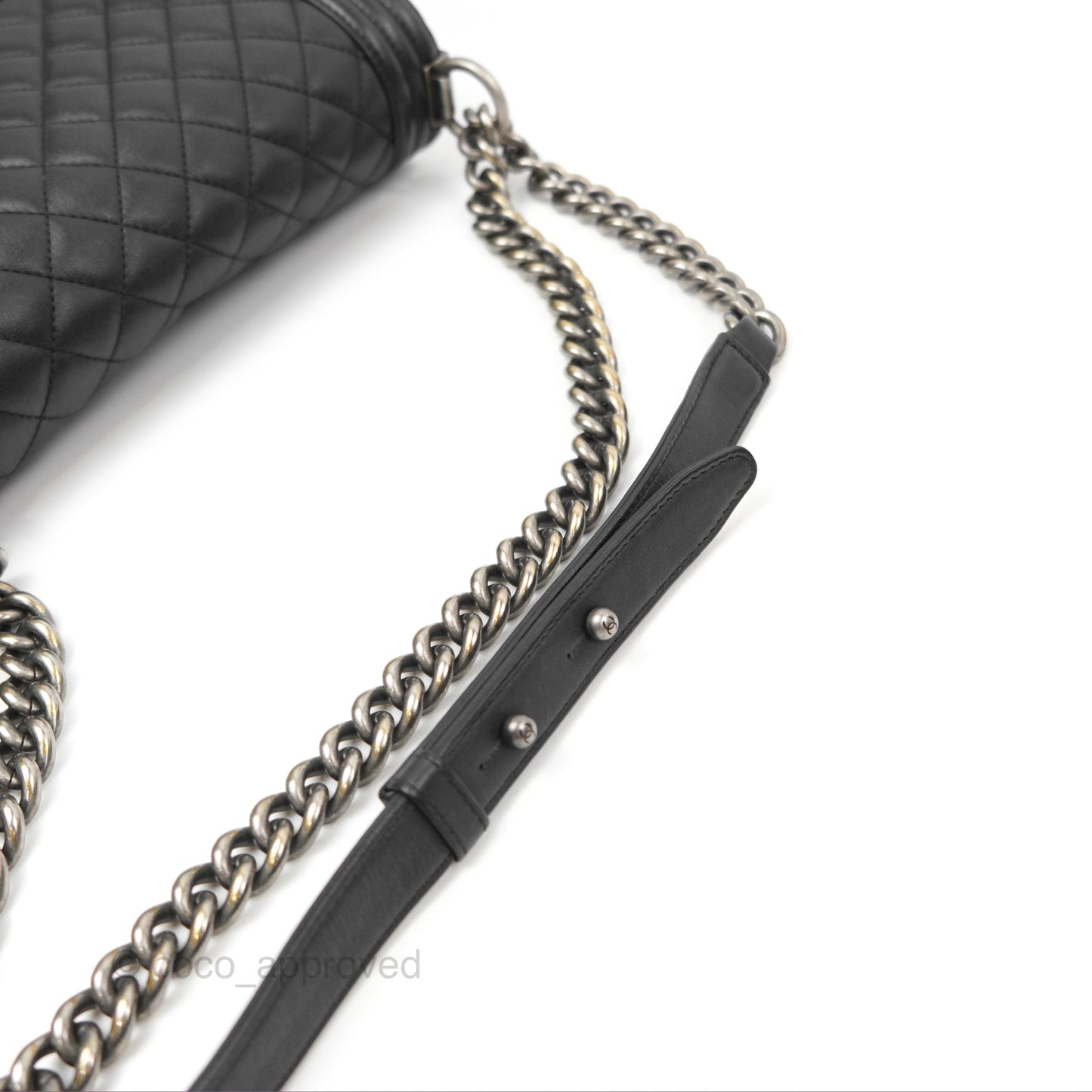 Chanel Quilted Medium Boy Black Calfskin Ruthenium Hardware