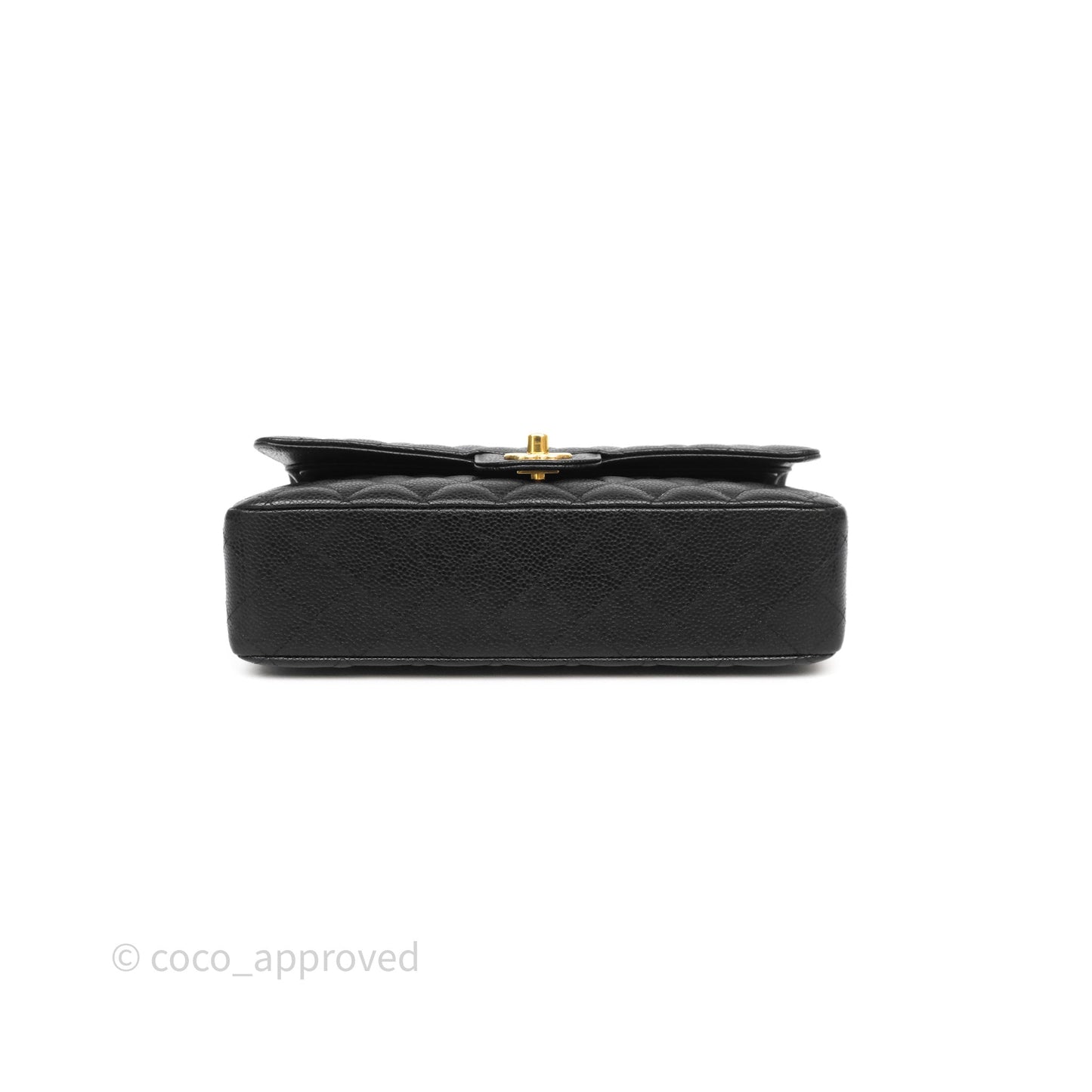 Chanel Classic M/L Medium Flap Quilted Black Caviar Gold Hardware