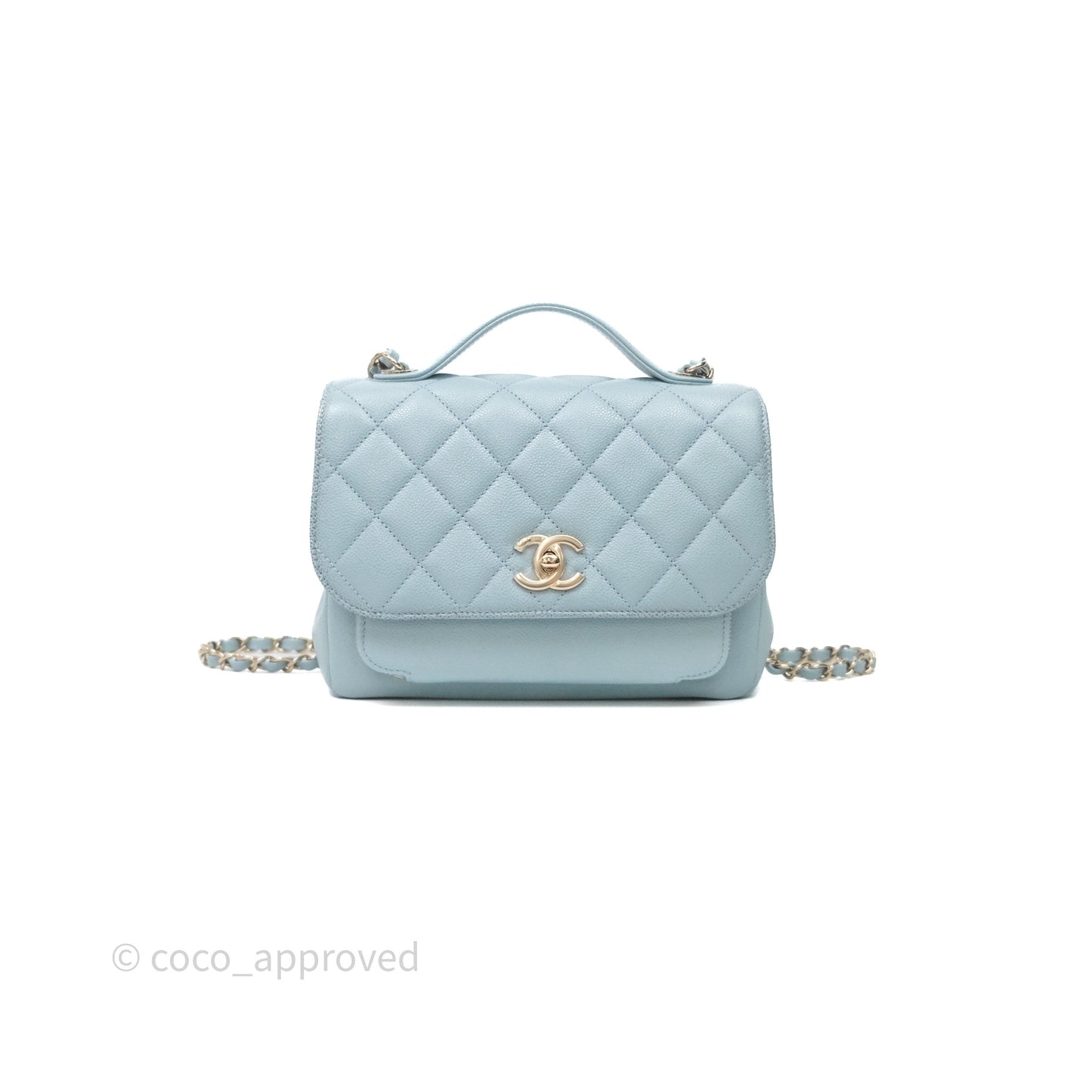 Chanel Quilted Medium Business Affinity Flap Blue Caviar Gold Hardware