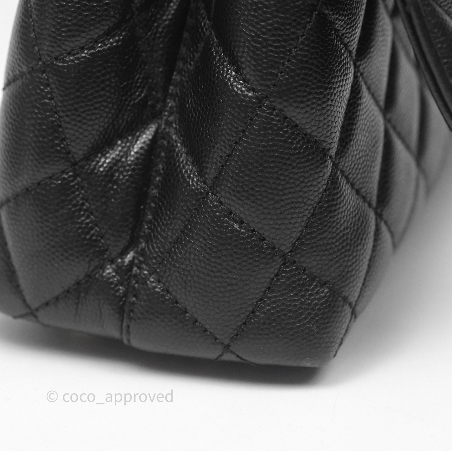 Chanel Small Coco Handle Quilted Black Caviar Gold Hardware