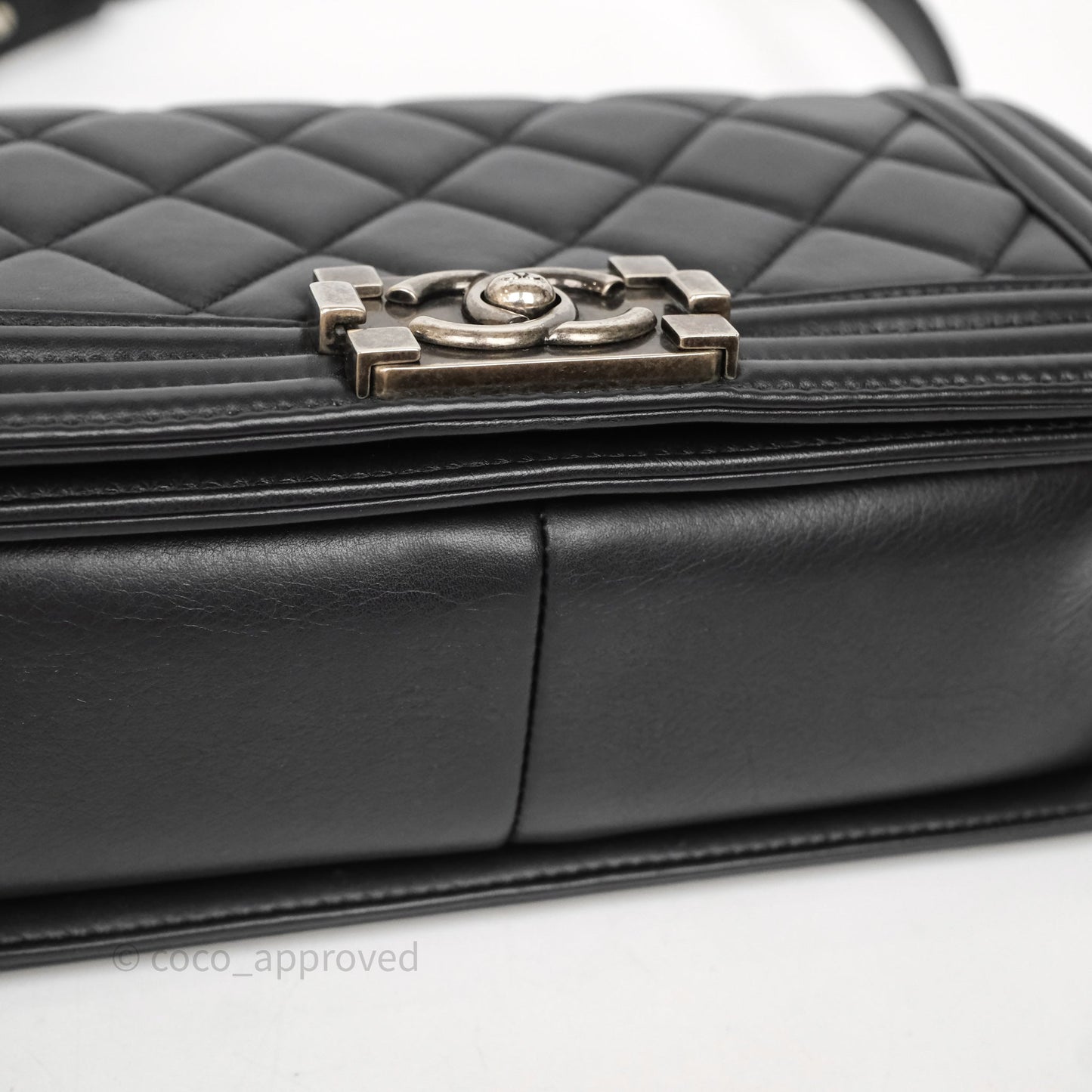 Chanel Quilted Medium Boy Black Lambskin Ruthenium Hardware