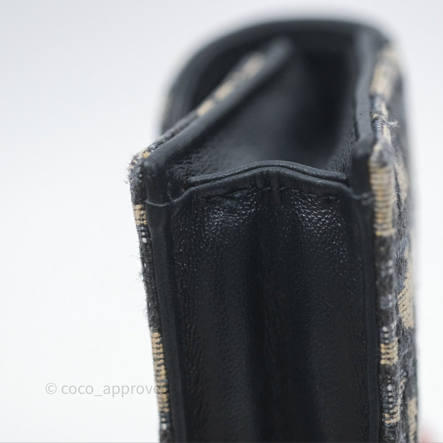 Christian Dior Saddle Flap Card Holder Blue Dior Oblique Jacquard
