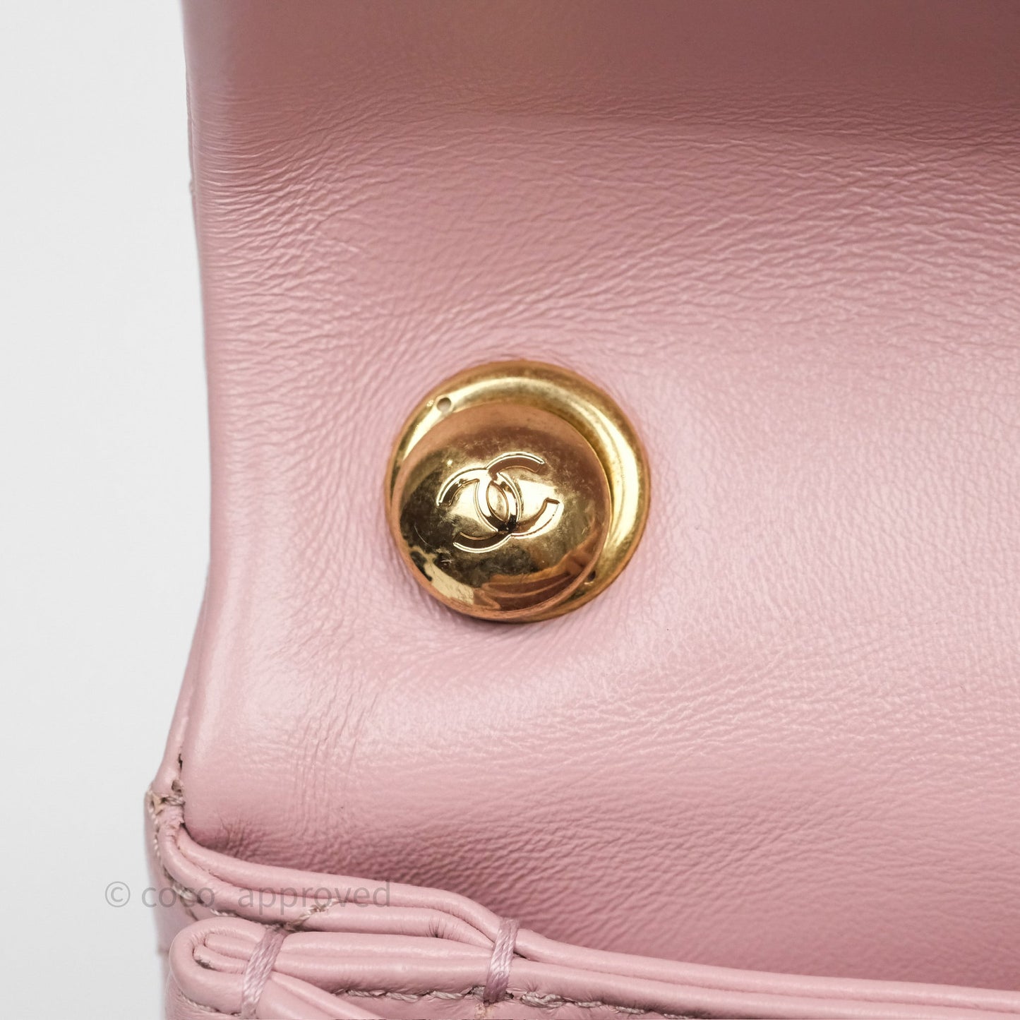 Chanel Mini Color Match Flap Quilted Pink Lambskin Aged Gold Hardware