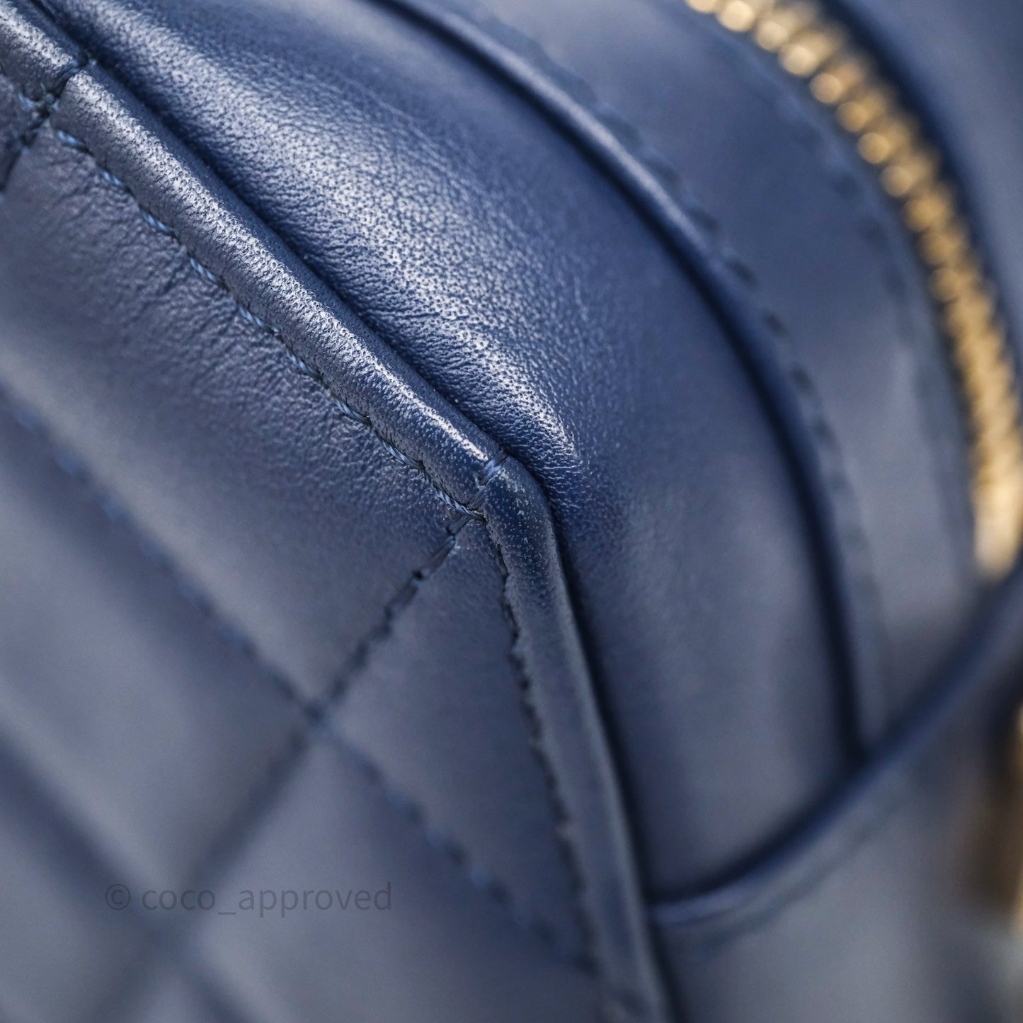 Chanel CC Octagon Camera Case Lambskin Navy Gold Hardware