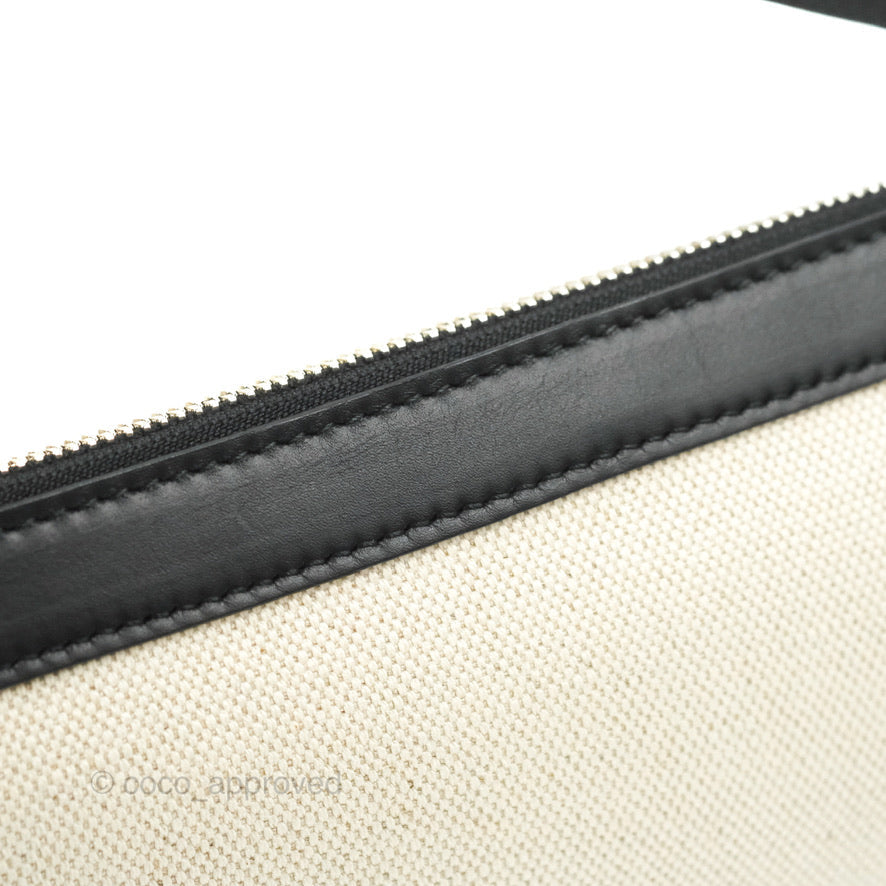 Balenciaga Small Navy Cabas Bag Off-white Canvas