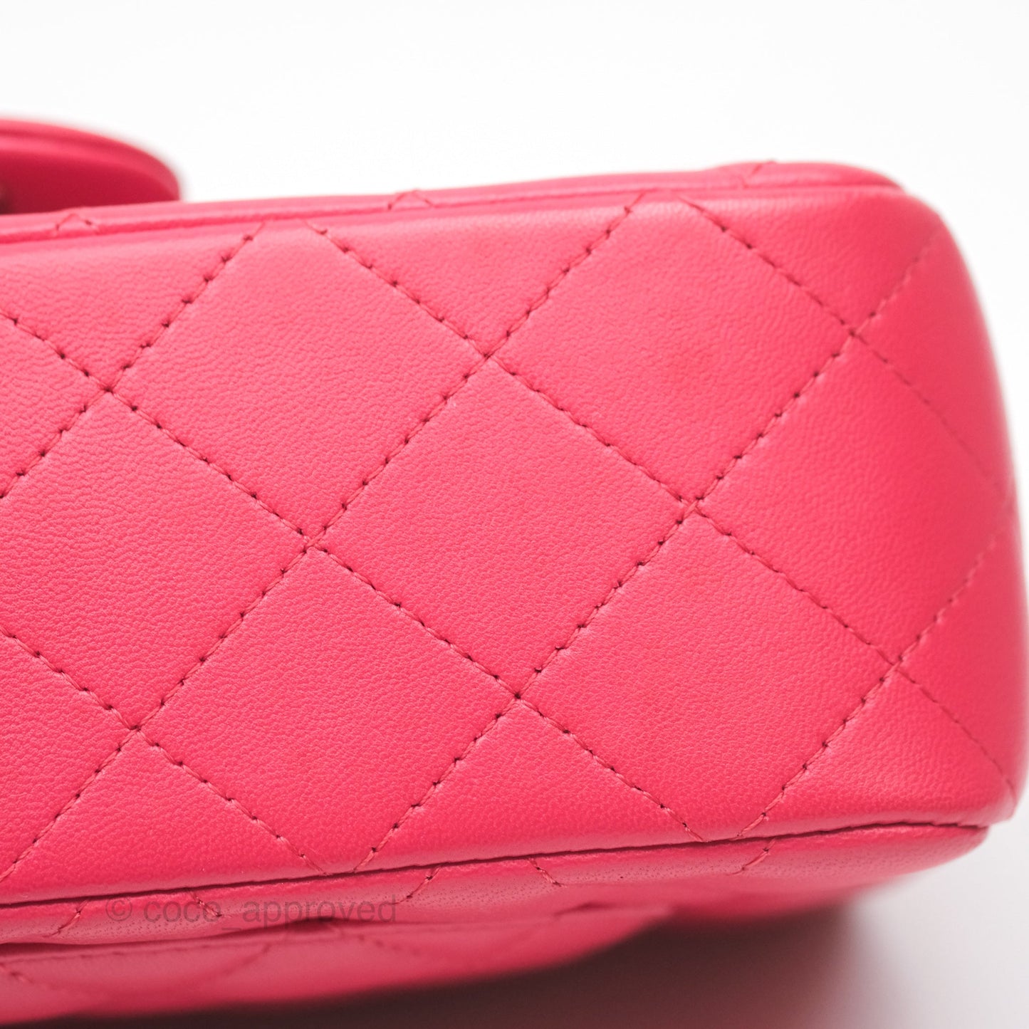 Chanel Quilted Mini Rectangular Flap Berry Red Lambskin Gold Hardware
