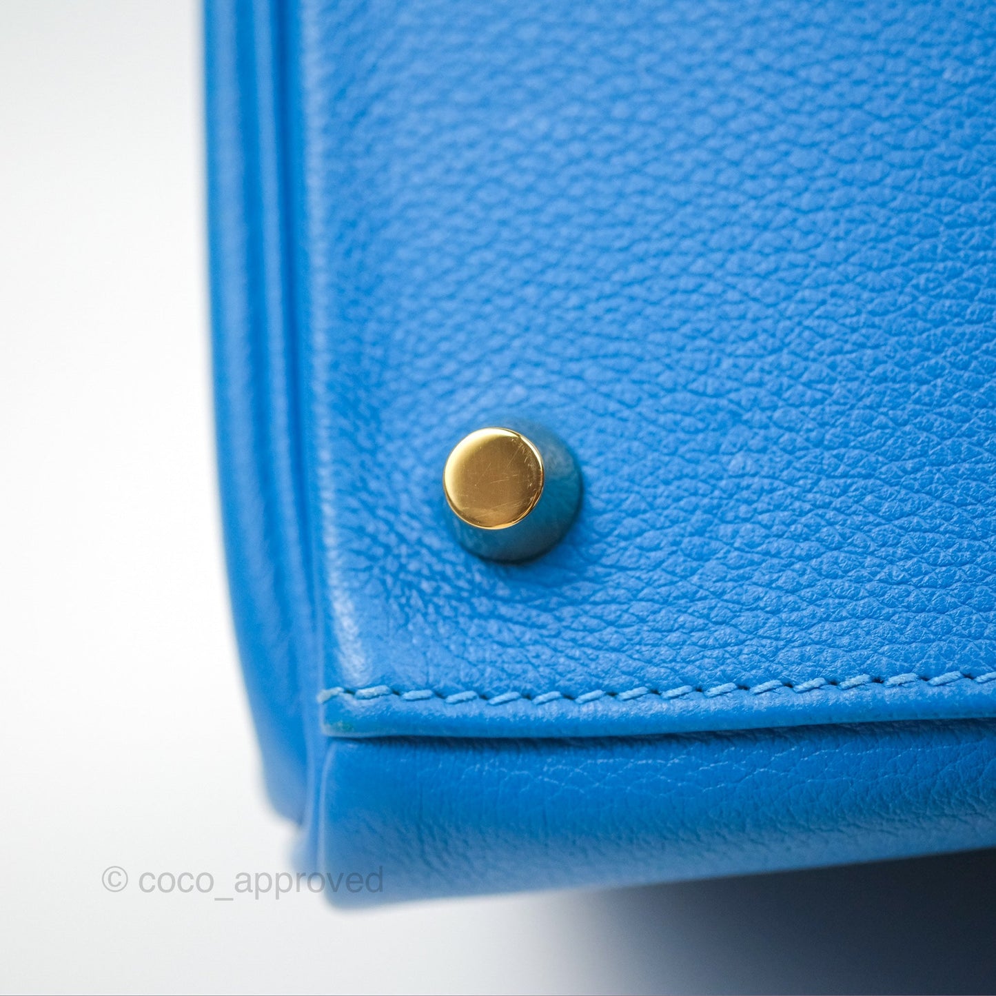 Hermès Retourne Kelly 28 Blue Evercolor Gold Hardware