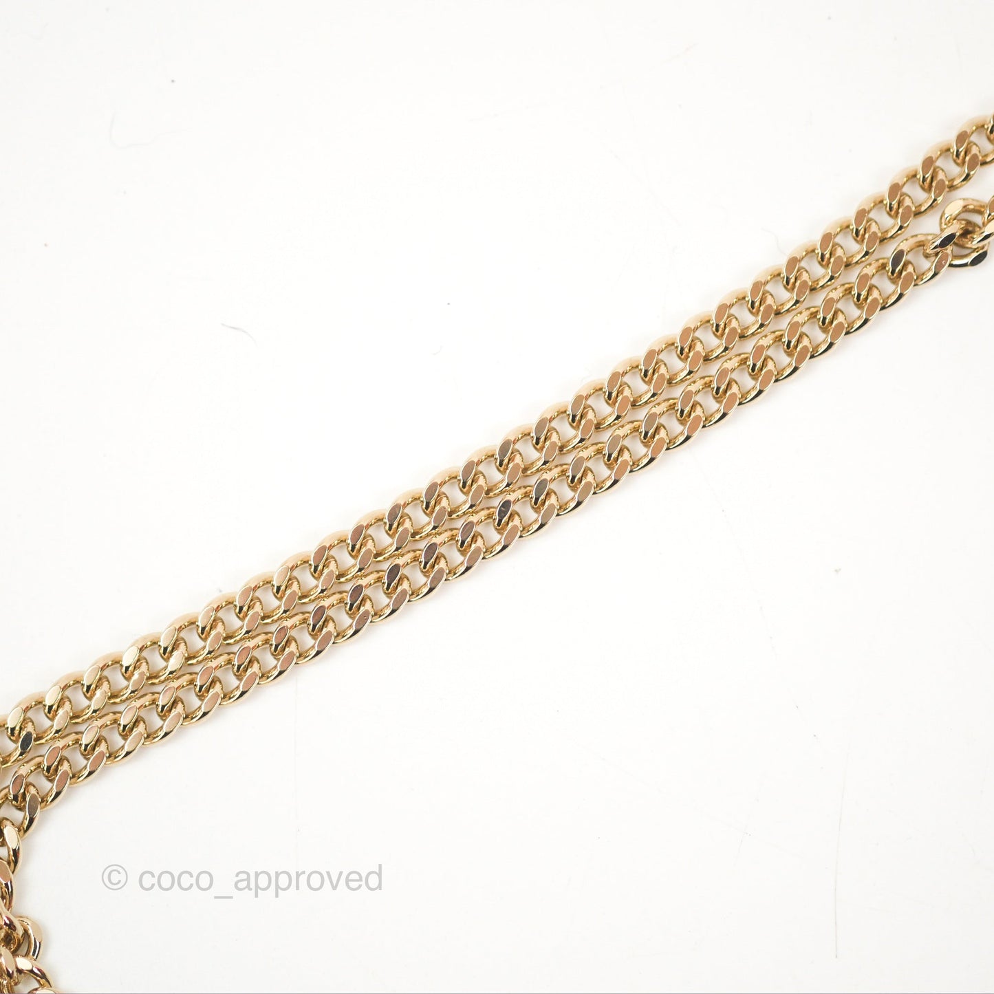 Chanel Crystal Lipstick Charm Pendant Necklace Gold Tone 22C