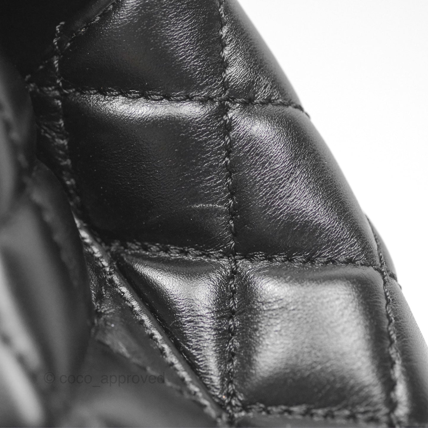 Chanel Small Coco Handle Quilted Black Calfskin Aged Gold Hardware