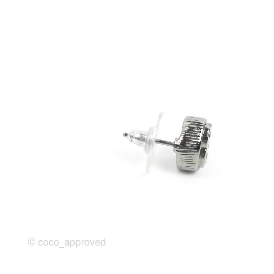 Chanel CC Oval Earrings Gun Metal 17S