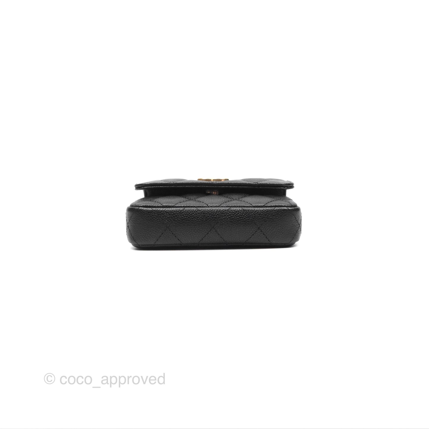 Chanel Mini Clutch With Heart Adjustable Chain Black Caviar Aged Gold Hardware