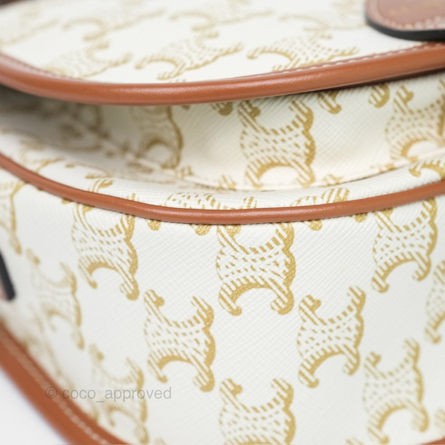 Celine Medium Folco Bag Triomphe Canvas White