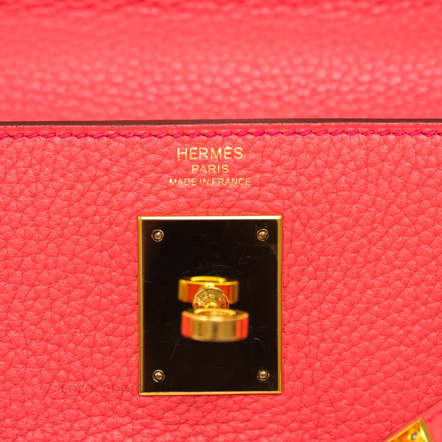 Hermès Kelly 28 Rose Jaipur Retourne Togo Gold Hardware