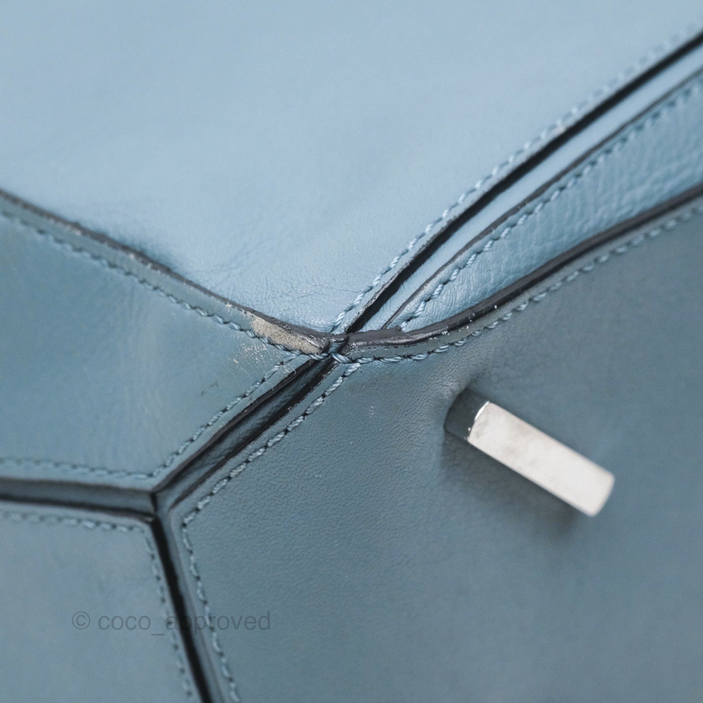 Loewe Medium Puzzle Bag Blue Calfskin Silver Hardware