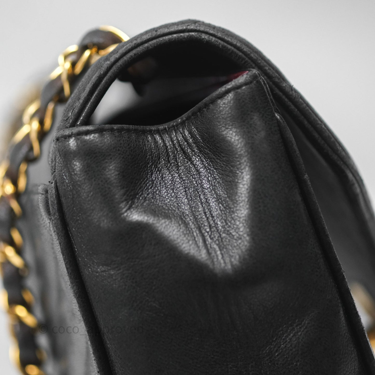 Chanel Vintage Chevron Envelope Flap Bag Black Lambskin 24K Gold Hardware