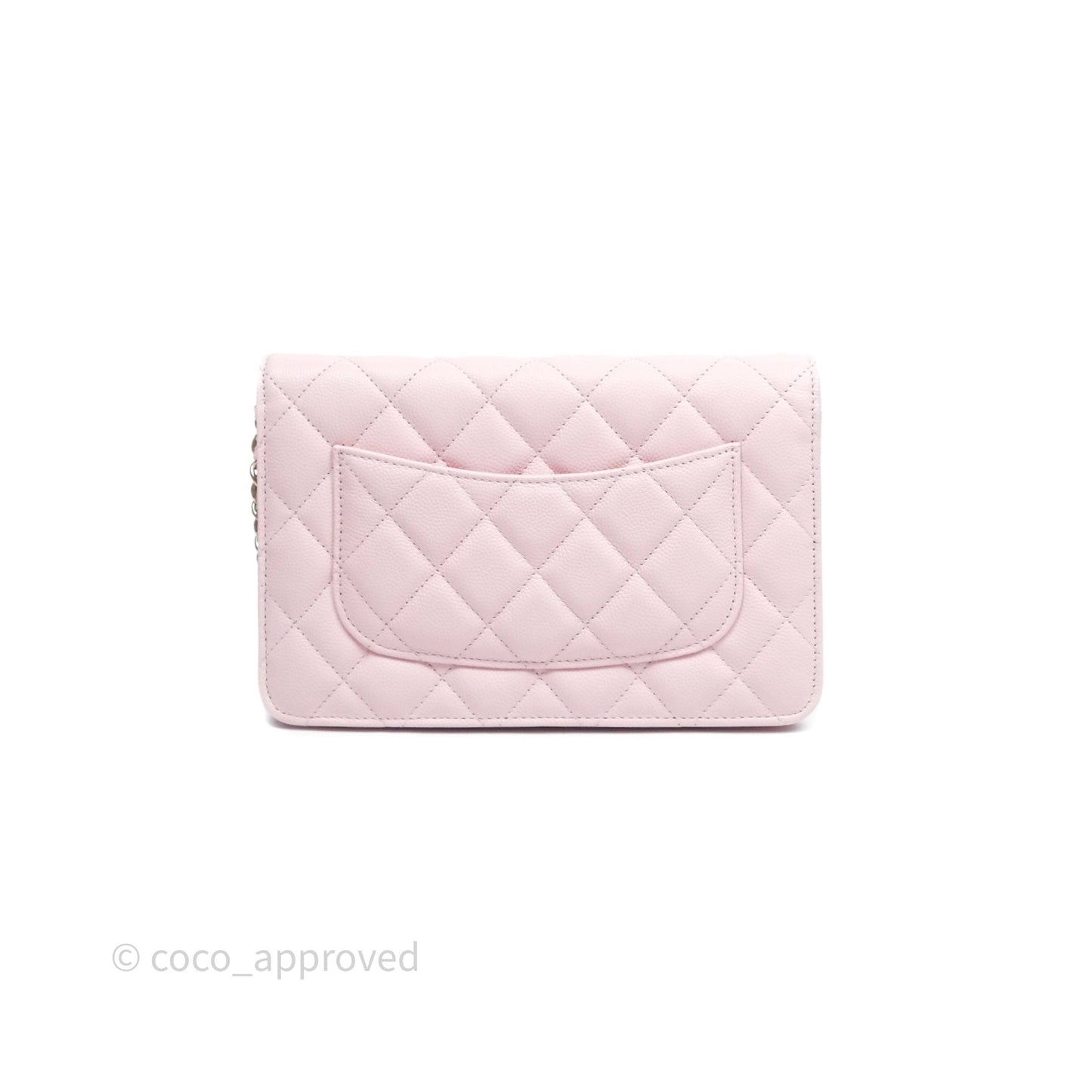 Chanel Classic Quilted Wallet on Chain WOC Light Pink Caviar Gold Hardware
