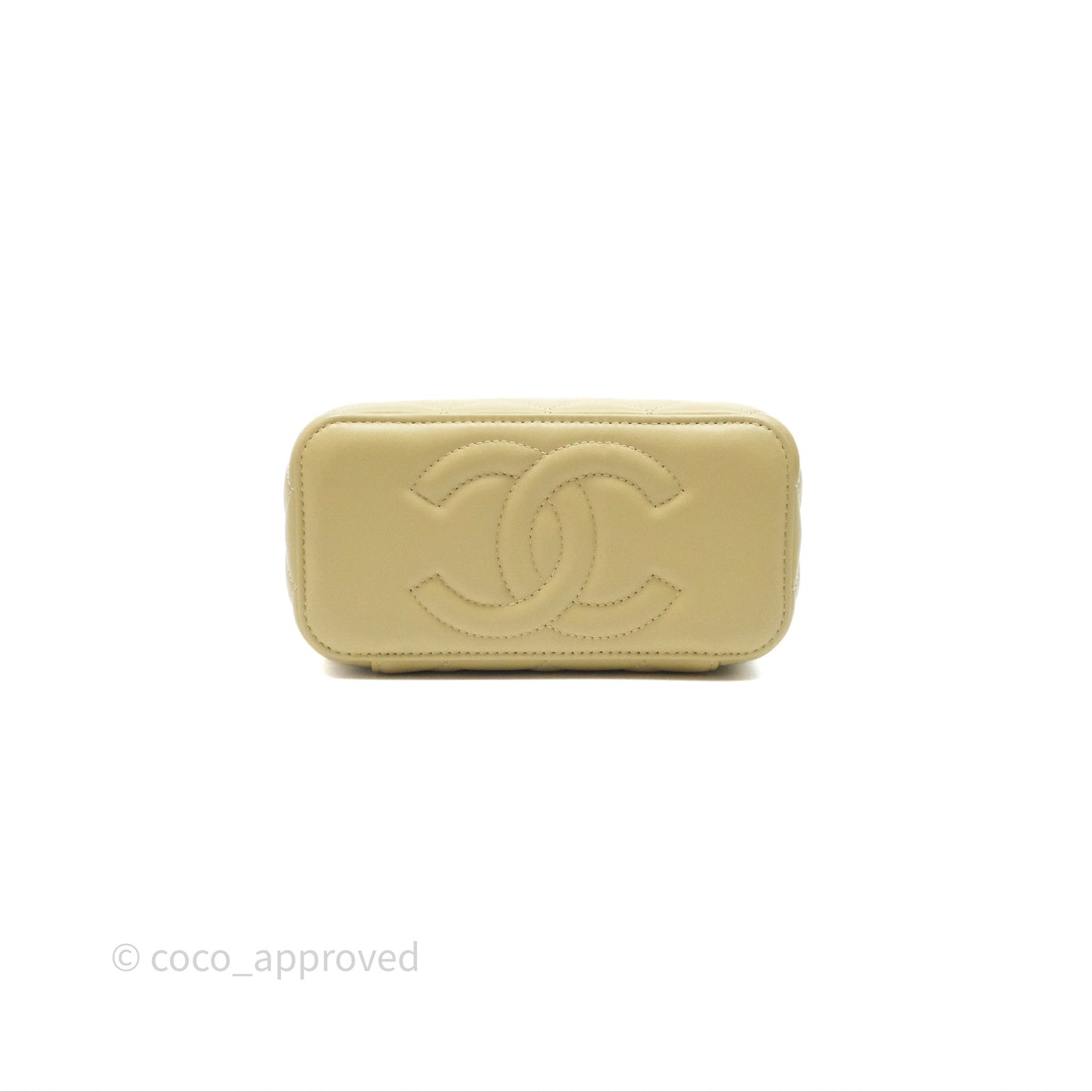 Chanel Top Handle Vanity with Chain Olive Green Lambskin Aged Gold Hardware