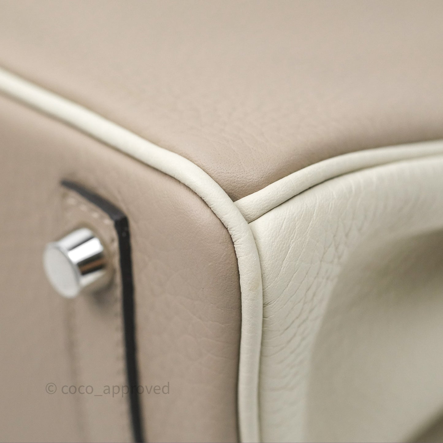 Hermès Birkin 25 Special Order Retourne Gris Tourterelle 81 / Beton 8L Clemence Brushed Palladium Hardware
