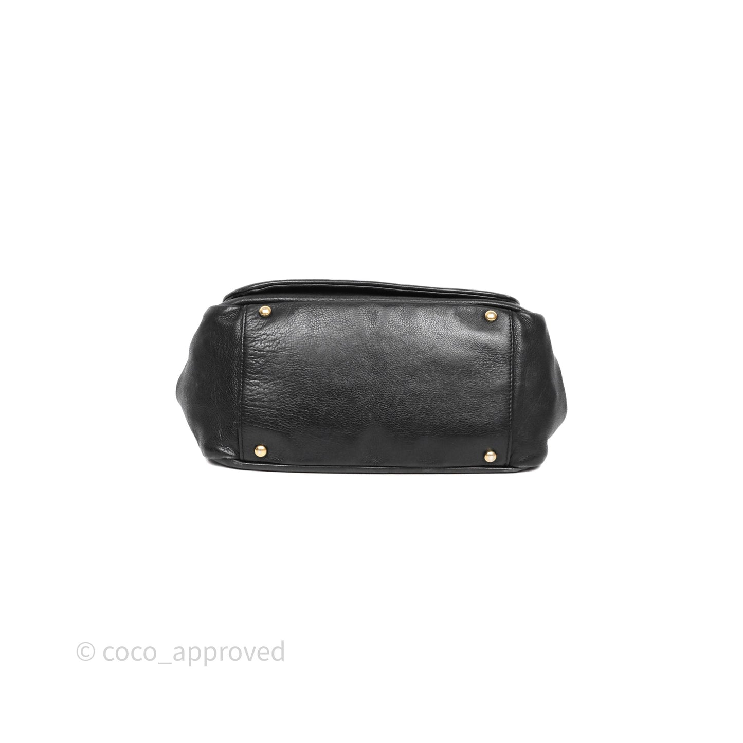 Chanel Mosaic Studs Accordion Flap Bag Black Calfskin Aged Gold Hardware