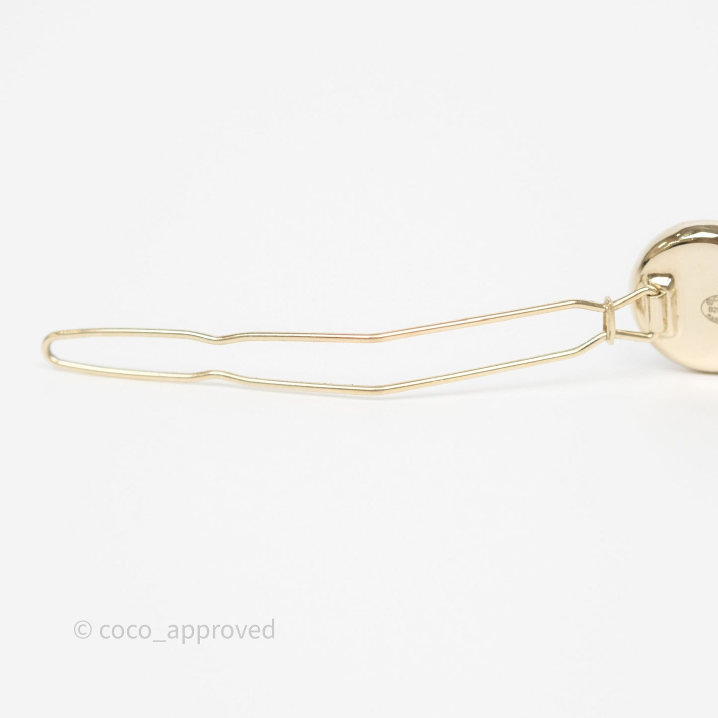 Chanel CC Coco Pearl Hair Clip Gold Tone 21P