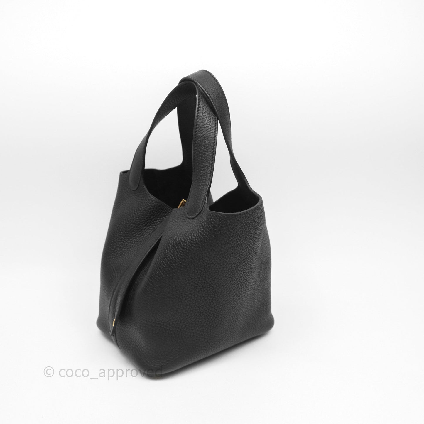 Hermès Picotin 18 Black Noir 89 Clemence Gold Hardware