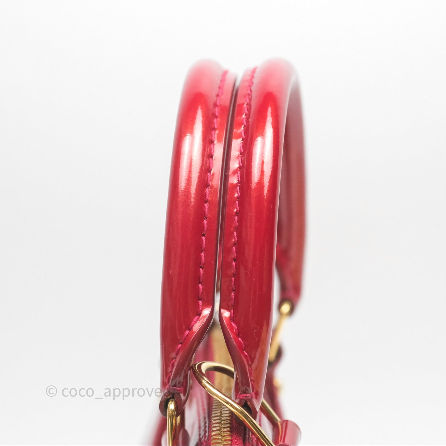 Louis Vuitton Alma BB Red Patent Gold Hardware