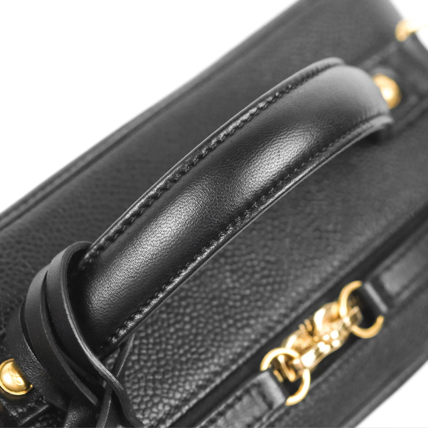 Chanel Quilted Large CC Filigree Vanity Case Black Caviar Gold Hardware