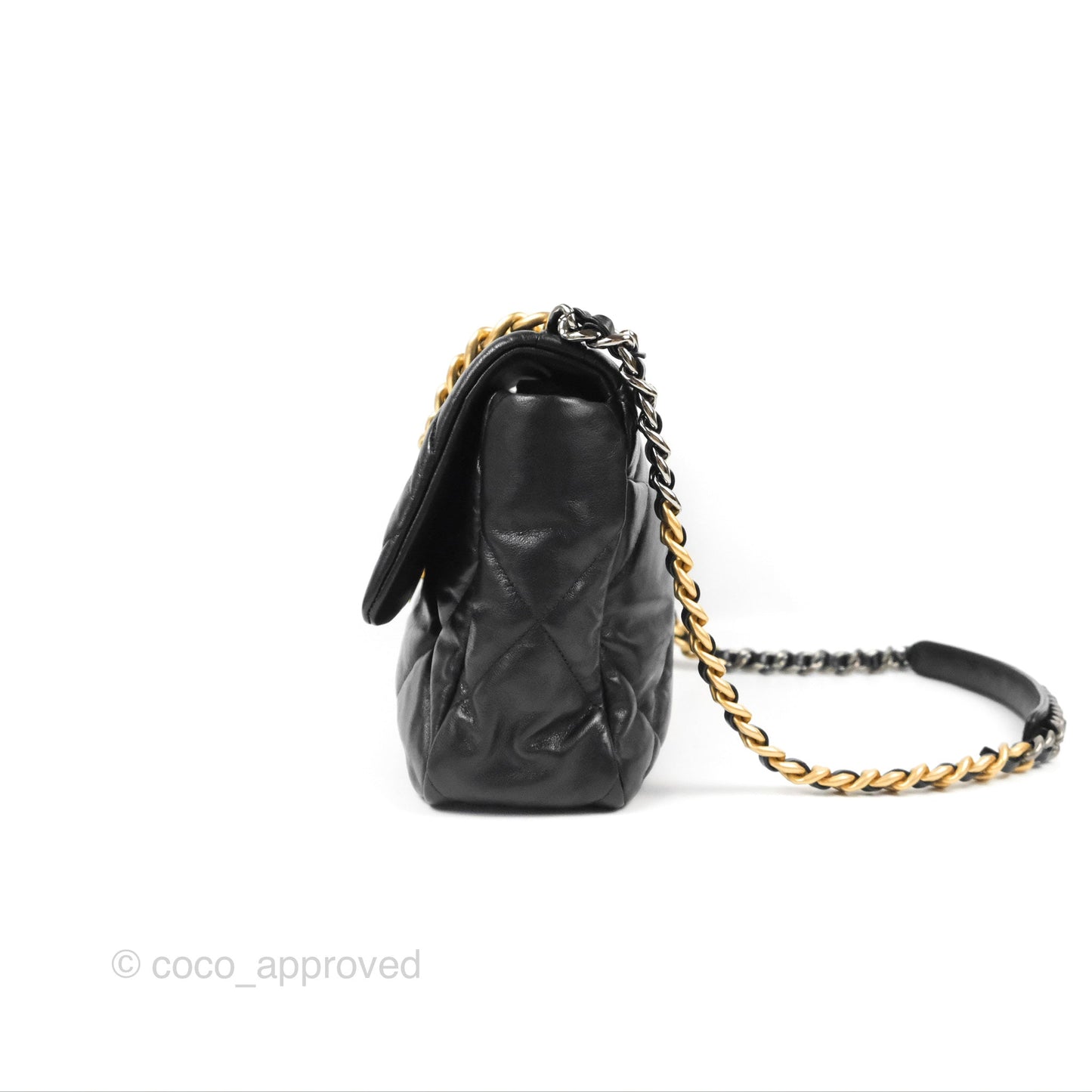 Chanel 19 Medium Black Goatskin Mixed Hardware