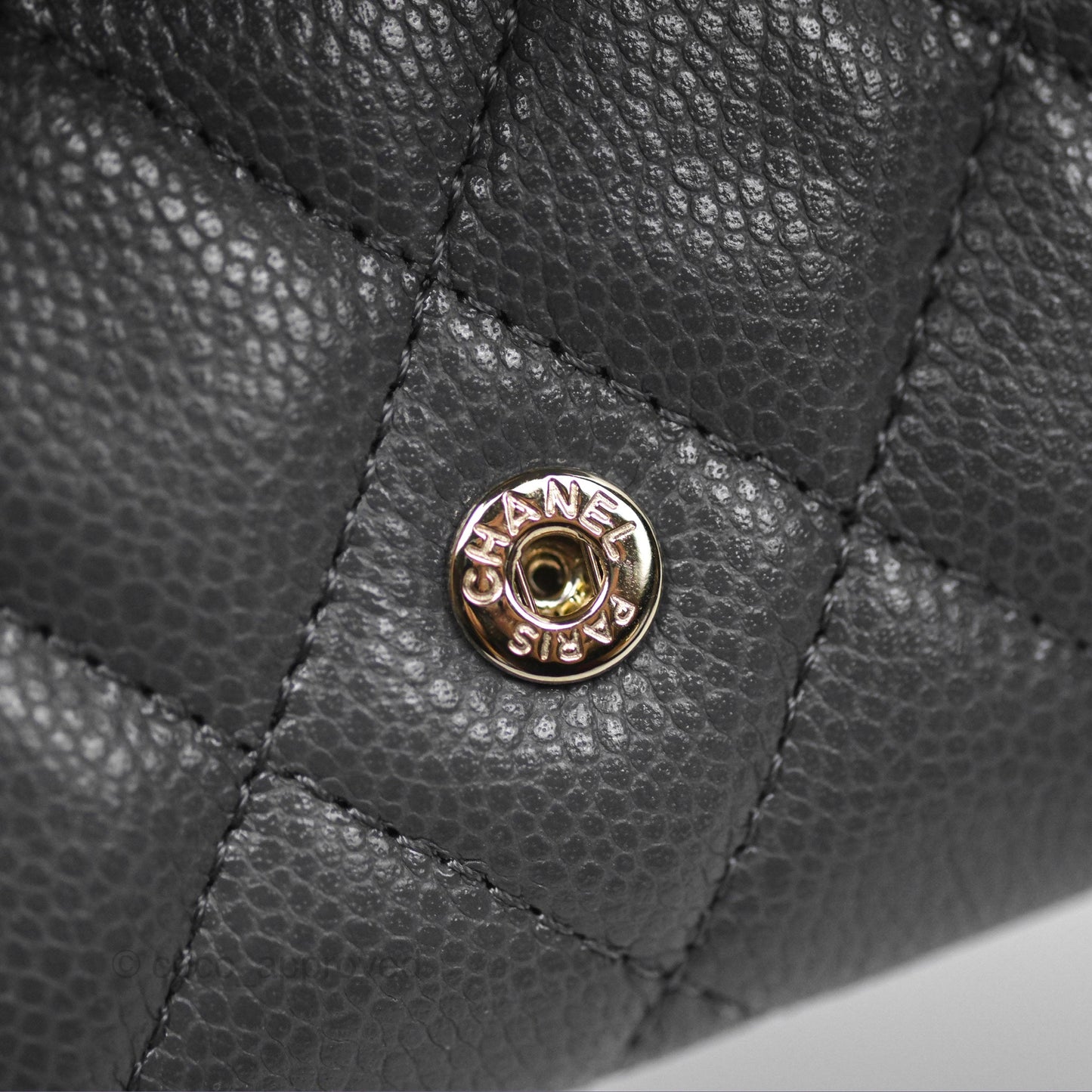 Chanel Classic Flap Card Holder Dark Grey Caviar Gold Hardware
