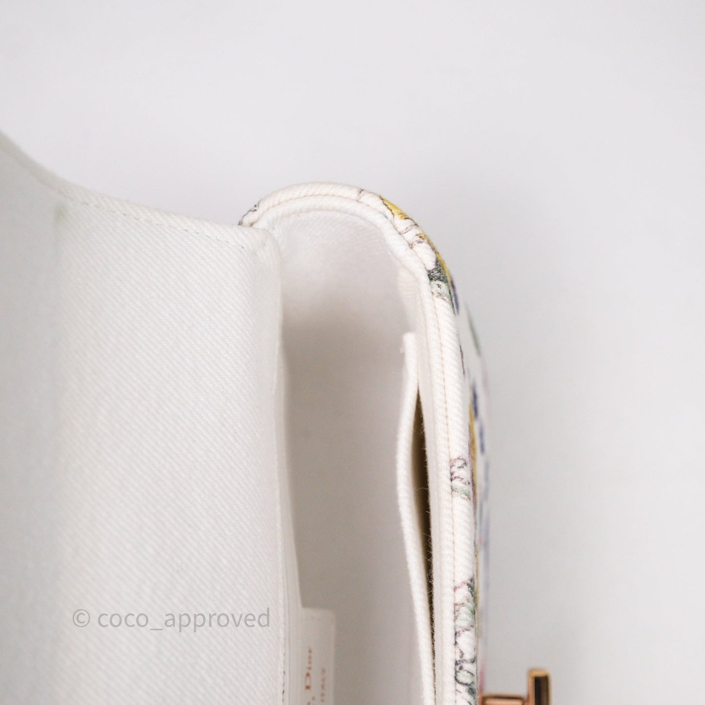 Dior Small Caro Bag White Florilegio Rose Gold Hardware