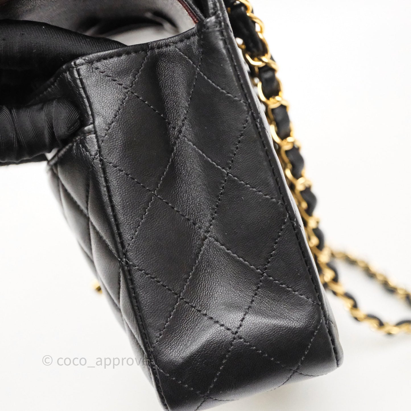 Chanel Classic M/L Medium Flap Quilted Black Lambskin Gold Hardware