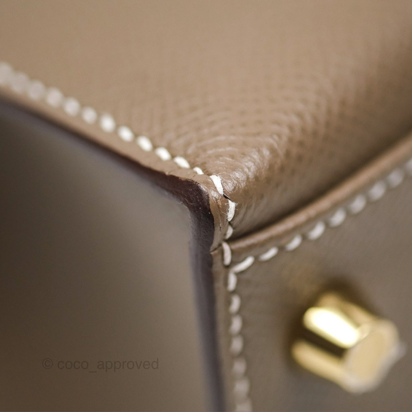 Hermès Kelly Sellier 28 Etoupe 18 Epsom Gold Hardware